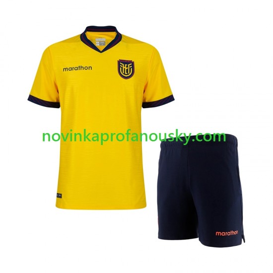 Ekvádor Dres Domácí Fotbalové Dresy pro Děti MS ve fotbale 2026 Krátký rukáv
