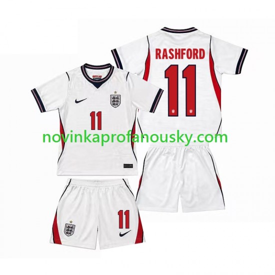 Anglie Dres Marcus Rashford 11 Domácí Fotbalové Dresy pro Děti MS ve fotbale 2026 Krátký rukáv