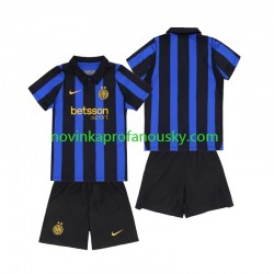 Inter Milán Dres Domácí Fotbalové Dresy pro Děti 2026-2027 Krátký rukáv