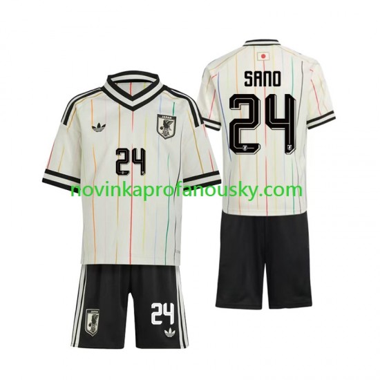 Japonsko Dres Kaishu Sano 24 Venkovní Fotbalové Dresy pro Děti MS ve fotbale 2026 Krátký rukáv