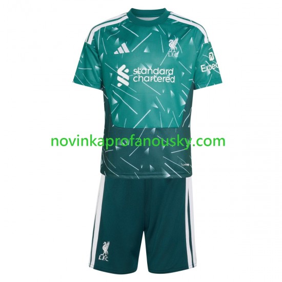 Liverpool Dres Brankářské Domácí Fotbalové Dresy pro Děti 2026-2027 Krátký rukáv