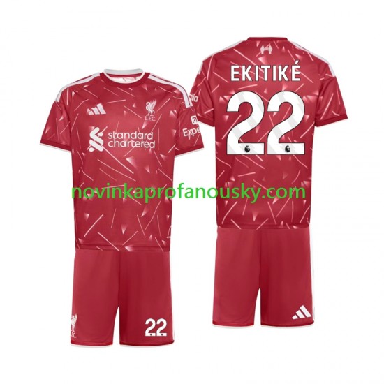 Liverpool Dres Hugo Ekitike 22 Domácí Fotbalové Dresy pro Děti 2026-2027 Krátký rukáv