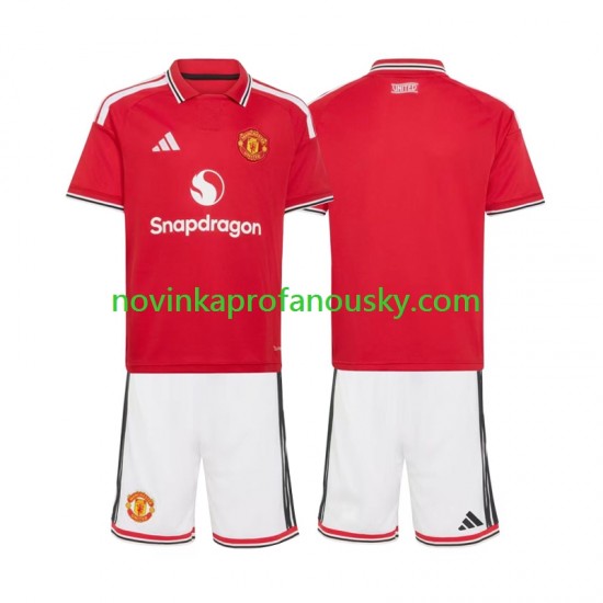 Manchester United Dres Domácí Fotbalové Dresy pro Děti 2026-2027 Krátký rukáv