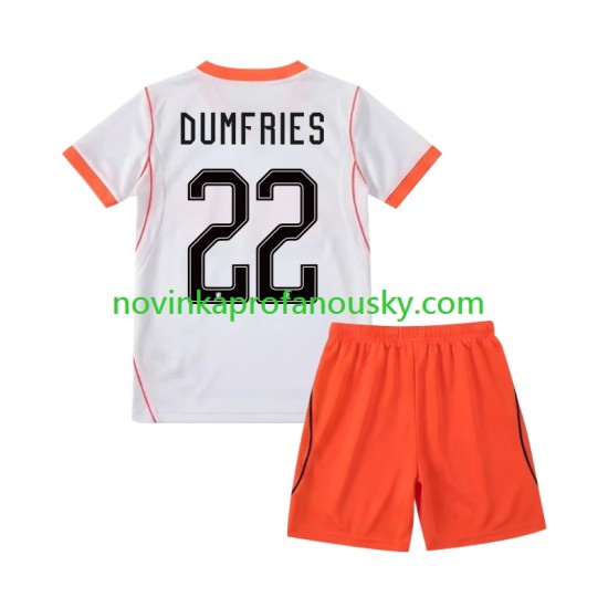 Nizozemsko Dres Denzel Dumfries 22 Venkovní Fotbalové Dresy pro Děti MS ve fotbale 2026 Krátký rukáv