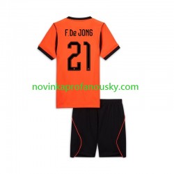 Nizozemsko Dres Frenkie de Jong 21 Domácí Fotbalové Dresy pro Děti MS ve fotbale 2026 Krátký rukáv