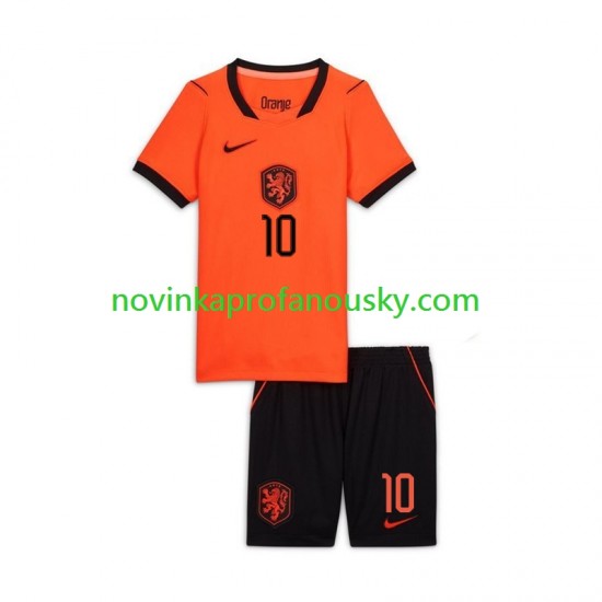 Nizozemsko Dres Memphis Depay 10 Domácí Fotbalové Dresy pro Děti MS ve fotbale 2026 Krátký rukáv