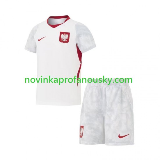 Polsko Dres Domácí Fotbalové Dresy pro Děti MS ve fotbale 2026 Krátký rukáv