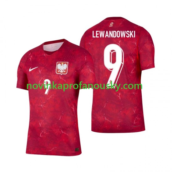Polsko Dres Robert Lewandowski 9 Venkovní Fotbalové Dresy pro Muže 2026 Krátký rukáv