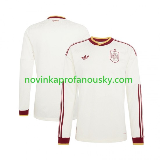 Španělsko Dres Venkovní Fotbalové Dresy pro Muže MS ve fotbale 2026 Dlouhý rukáv