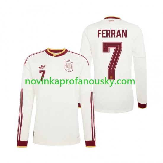 Španělsko Dres Ferran Torres 7 Venkovní Fotbalové Dresy pro Muže MS ve fotbale 2026 Dlouhý rukáv