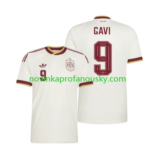Španělsko Dres Gavi 9 Venkovní Fotbalové Dresy pro Muže MS ve fotbale 2026 Krátký rukáv