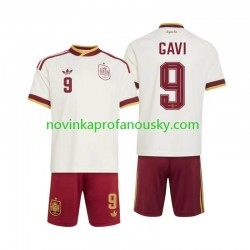 Španělsko Dres Gavi 9 Venkovní Fotbalové Dresy pro Děti MS ve fotbale 2026 Krátký rukáv