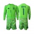 Španělsko Dres David Raya 1 6th Green color Brankářské pro Děti MS ve fotbale 2026 Dlouhý rukáv
