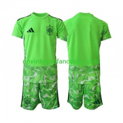 Španělsko Dres 6th Green color Brankářské pro Děti MS ve fotbale 2026 Krátký rukáv