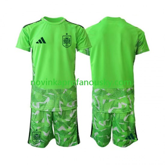 Španělsko Dres 6th Green color Brankářské pro Děti MS ve fotbale 2026 Krátký rukáv