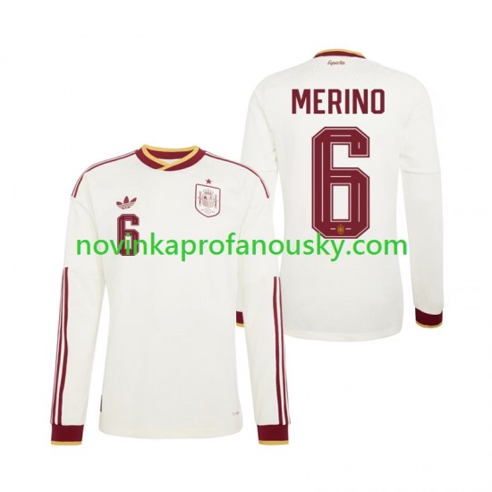 Španělsko Dres Mikel Merino 6 Venkovní Fotbalové Dresy pro Muže MS ve fotbale 2026 Dlouhý rukáv