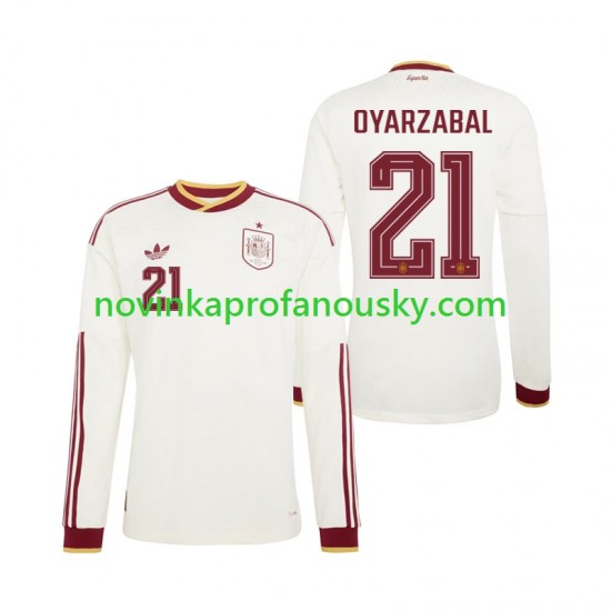 Španělsko Dres Mikel Oyarzabal 21 Venkovní Fotbalové Dresy pro Muže MS ve fotbale 2026 Dlouhý rukáv