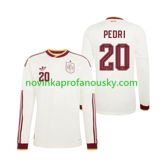 Španělsko Dres Pedri 20 Venkovní Fotbalové Dresy pro Muže MS ve fotbale 2026 Dlouhý rukáv