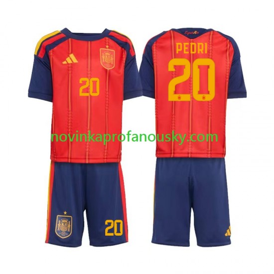 Španělsko Dres Pedri 20 Domácí Fotbalové Dresy pro Děti MS ve fotbale 2026 Krátký rukáv