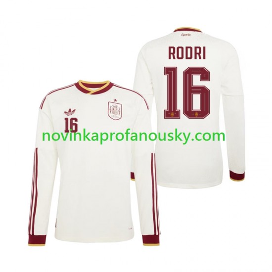 Španělsko Dres Rodri 16 Venkovní Fotbalové Dresy pro Muže MS ve fotbale 2026 Dlouhý rukáv