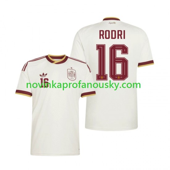 Španělsko Dres Rodri 16 Venkovní Fotbalové Dresy pro Muže MS ve fotbale 2026 Krátký rukáv