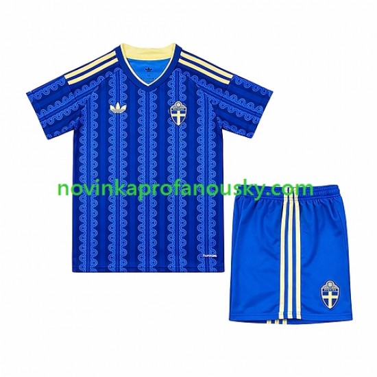 Švédsko Dres Venkovní Fotbalové Dresy pro Děti MS ve fotbale 2026 Krátký rukáv
