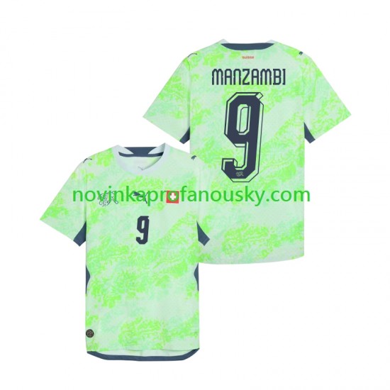 Švýcarsko Dres Johan Manzambi 9 Venkovní Fotbalové Dresy pro Muže MS ve fotbale 2026 Krátký rukáv