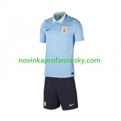 Uruguay Dres Domácí Fotbalové Dresy pro Děti MS ve fotbale 2026 Krátký rukáv