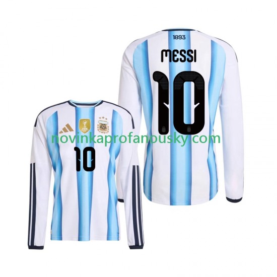 Argentina Dres Lionel Messi 10 Domácí Fotbalové Dresy pro Muže MS ve fotbale 2026 Dlouhý rukáv
