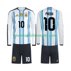 Argentina Dres Lionel Messi 10 Domácí Fotbalové Dresy pro Děti MS ve fotbale 2026 Dlouhý rukáv