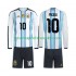 Argentina Dres Lionel Messi 10 Domácí Fotbalové Dresy pro Děti MS ve fotbale 2026 Dlouhý rukáv
