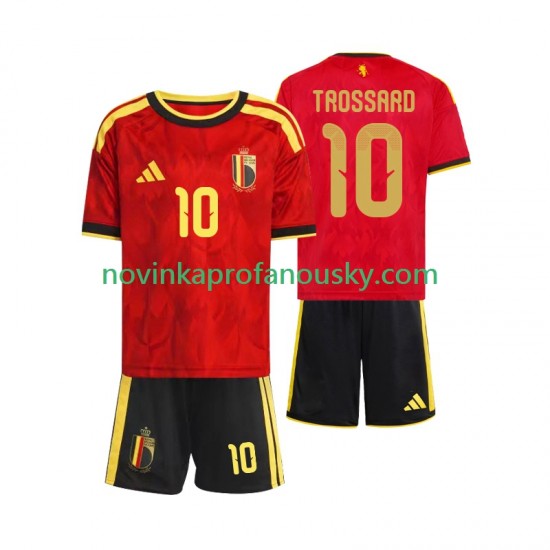 Belgie Dres Leandro Trossard 10 Domácí Fotbalové Dresy pro Děti MS ve fotbale 2026 Krátký rukáv