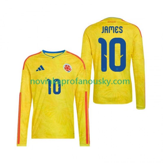 Kolumbie Dres James Rodriguez 10 Domácí Fotbalové Dresy pro Muže MS ve fotbale 2026 Dlouhý rukáv