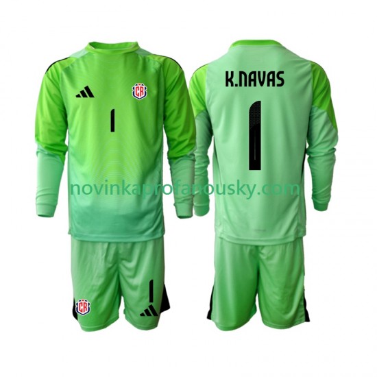 Kostarika Dres Keylor Navas 1 Brankářské Domácí Fotbalové Dresy pro Děti 2025 Dlouhý rukáv