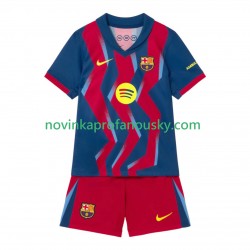 FC Barcelona Dres Čtvrtý Fotbalové Dresy pro Děti 2025-2026 Krátký rukáv