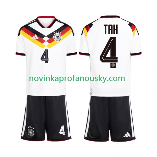 Německo Dres Jonathan Tah 4 Domácí Fotbalové Dresy pro Děti MS ve fotbale 2026 Krátký rukáv
