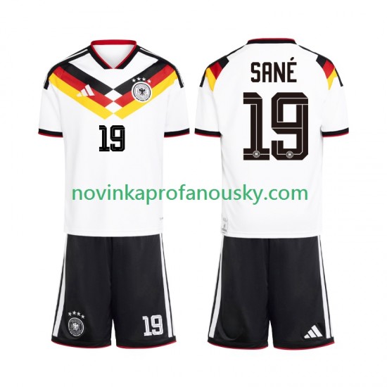 Německo Dres Leroy Sane 19 Domácí Fotbalové Dresy pro Děti MS ve fotbale 2026 Krátký rukáv