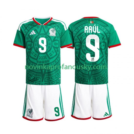 Mexiko Dres Raul Jimenez 9 Domácí Fotbalové Dresy pro Děti MS ve fotbale 2026 Krátký rukáv