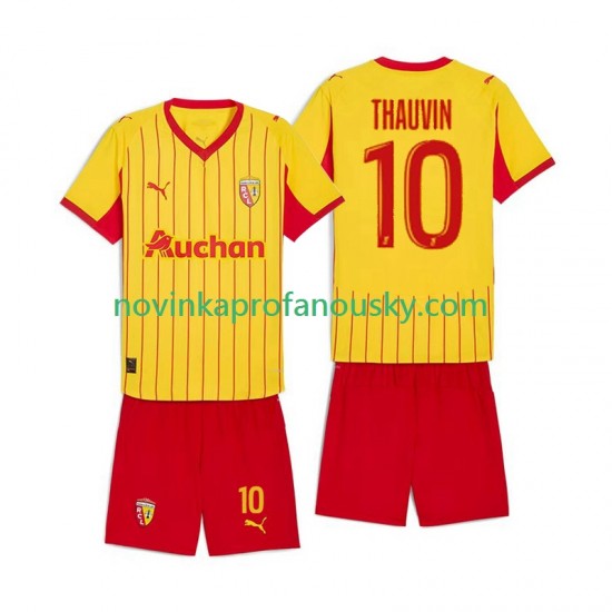 RC Lens Dres Florian Thauvin 10 Domácí Fotbalové Dresy pro Děti 2025-2026 Krátký rukáv