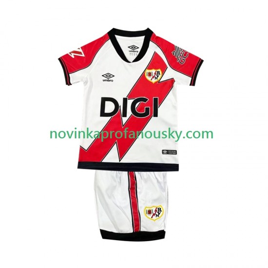 Rayo Vallecano Dres Domácí Fotbalové Dresy pro Děti 2025-2026 Krátký rukáv