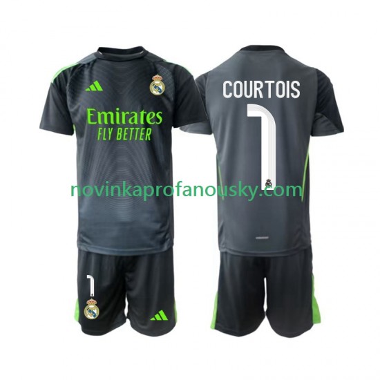Real Madrid Dres Thibaut Courtois 1 Brankářské Alternativní Fotbalové Dresy pro Děti 2025-2026 Krátký rukáv
