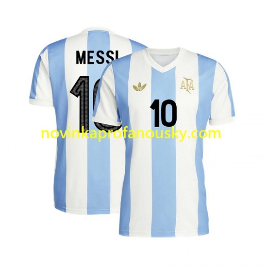 Argentina Dres Lionel Messi 10 50 Anniversary Domácí Fotbalové Dresy pro Muže Krátký rukáv