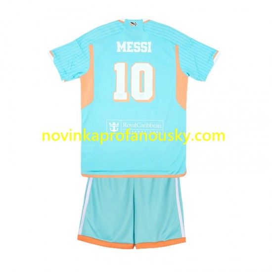 Inter Miami Dres Lionel Messi 10 Alternativní Fotbalové Dresy pro Děti 2024-2025 Krátký rukáv