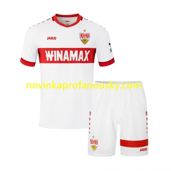 VfB Stuttgart Dres Domácí Fotbalové Dresy pro Děti 2024-2025 Krátký rukáv