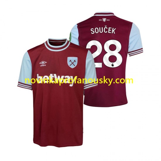 West Ham United Dres SOUCEK 28 Domácí Fotbalové Dresy pro Muže 2024-2025 Krátký rukáv