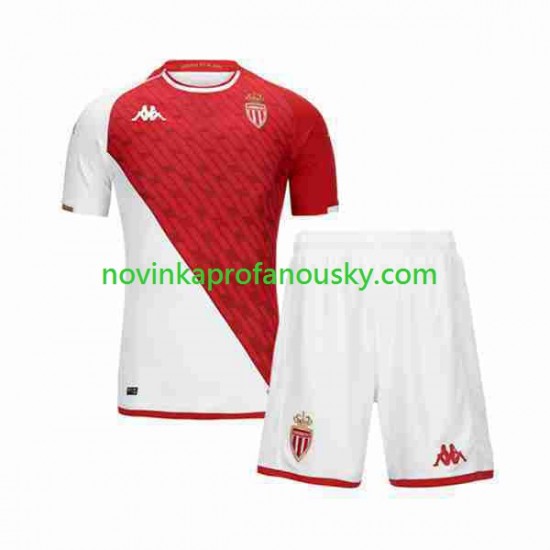 AS Monaco Dres Domácí Fotbalové Dresy pro Děti 2023-2024 Krátký rukáv