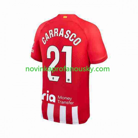 Atlético Madrid Dres 2 Yannick Carrasco 21 Domácí Fotbalové Dresy pro Muže 2023-2024 Krátký rukáv