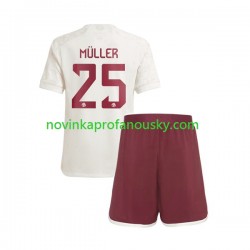 FC Bayern Mnichov Dres Thomas Muller 25 Alternativní Fotbalové Dresy pro Děti 2023-2024 Krátký rukáv