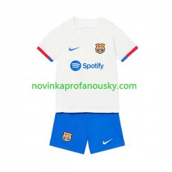 FC Barcelona Dres Venkovní Fotbalové Dresy pro Děti 2023-2024 Krátký rukáv