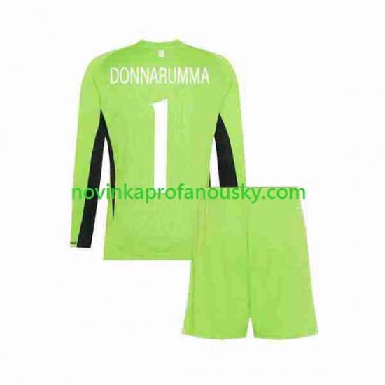 Itálie Dres Donnarumma 1 Brankářské Domácí Fotbalové Dresy pro Děti 2023 Dlouhý rukáv